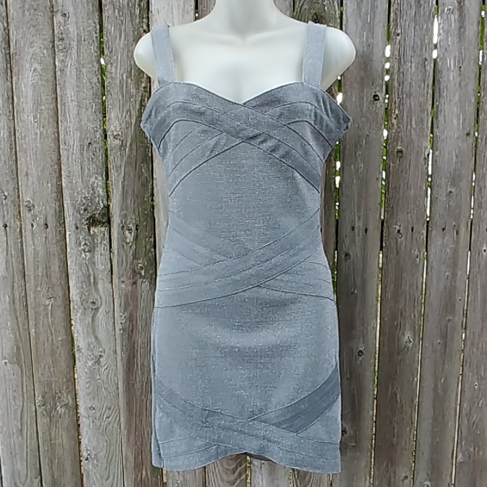 H&M Divided Sparkly Silver Bodycon Bandage Dress